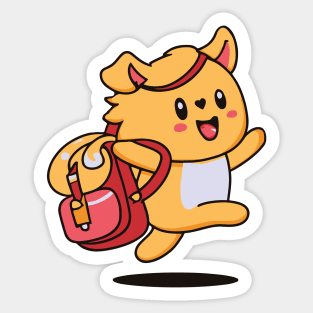 Cute kawaii cat drawing Sticker